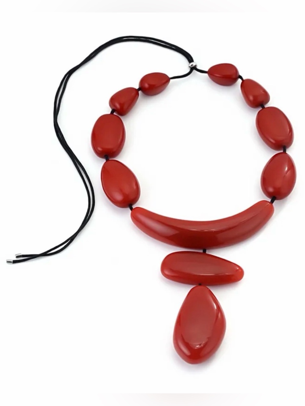 NWT ⚜️♥️⚜️ Piper K Chunky Red Resin Geometric Necklace